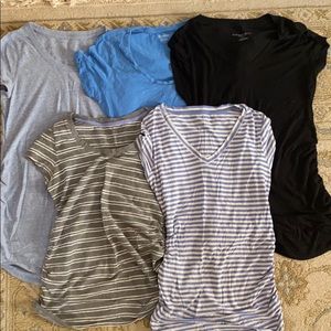 Maternity tees, set of 5.